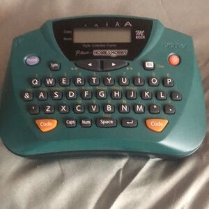 Brother Teal Label Maker with Black Keys and Orange Buttons